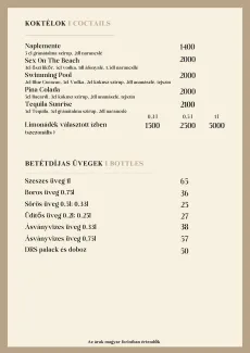 Koktélok - Coctails